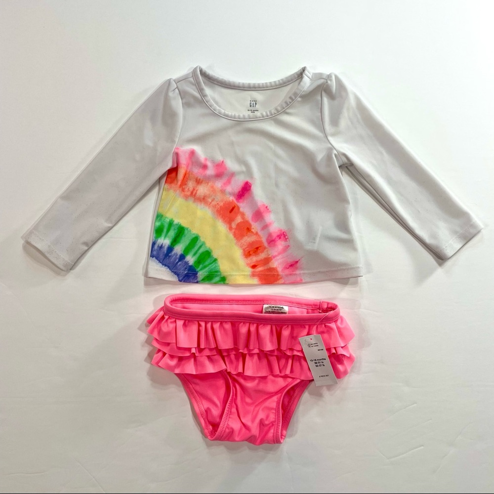 12-18 month pink baby GAP two-piece swimsuit